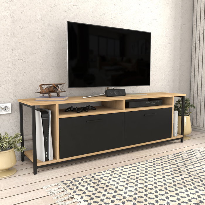 Hanah Home Omar Soporte de TV Roble y Negro Hanah Home Omar Soporte de TV Roble y Negro
